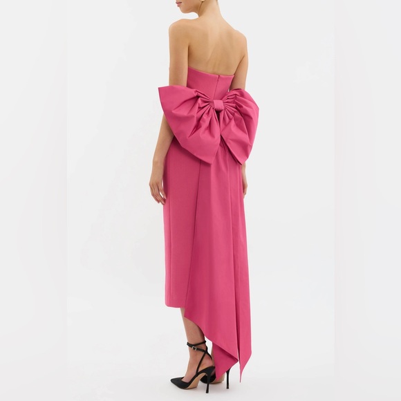 Rebecca Vallance Anais Bow Midi Dress in Rose Pink Aus 6/US 2 - Picture 13 of 14